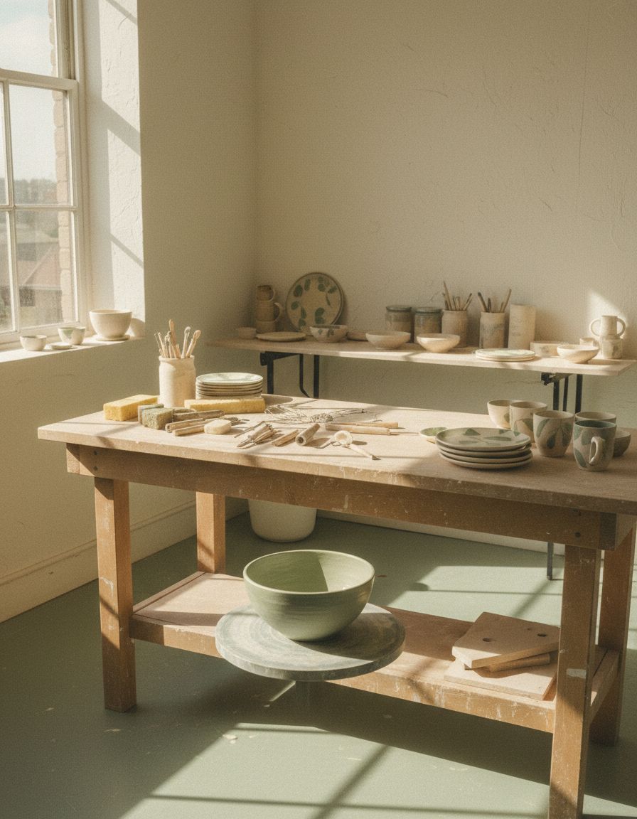 Inside the studio.
